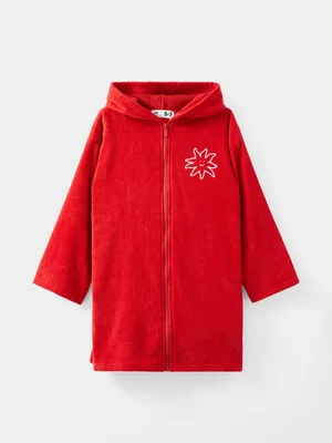 Cotton On Kids Red Zip Thru Hooded Towel