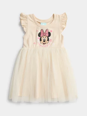 Jet Toddler Girls Cream Minnie Mouse Sleeveless Tutu Dress