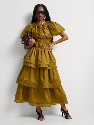 Luella Co-Ord Ruffle Tiered Volume Maxi Skirt 