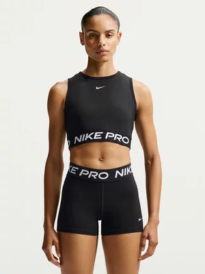 Nike Pro Womens 365 Dri-Fit Black/What Cropped Tank Top