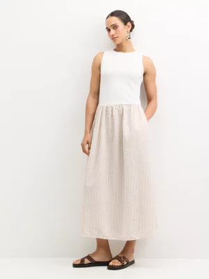 Exact Women's Stone Striped Combo Dress