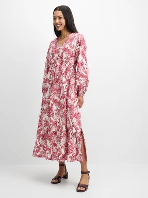 Jet Women’s Pink Red Anglaise Maxi Dress