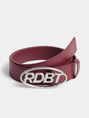 Redbat Unisex Burnished Leather Burgundy Belt