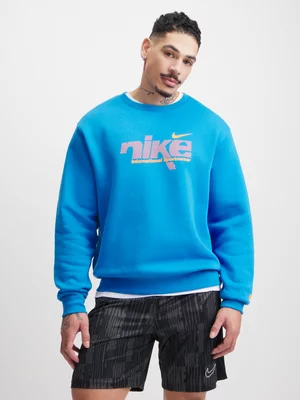 Nike Mens Sportswear Club Photo Blue/Total Crew Sweatshirt