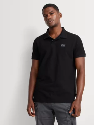 Relay Jeans Men's Relaxed Fit Woven Badge Black Golfer