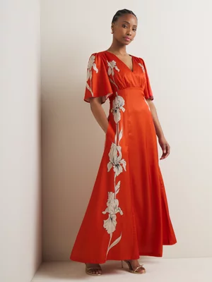 Women's Iconography Flute Sleeve Tea Dress