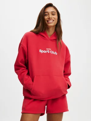Women's Cotton On Red Active plush premium graphic hoodie