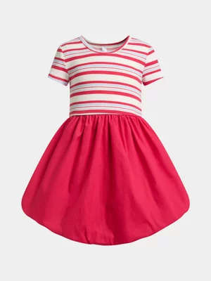 Exact Older Girls’ Pink Nautical Stripe Combo Bubble Dress
