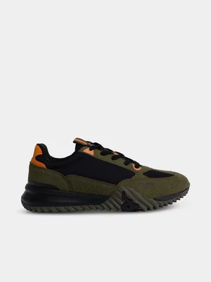 Mens Kappa Arklow1 Black/Green Sneaker 