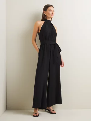 Women's Iconography Funnel Neck Jumpsuit Black