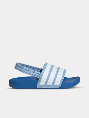 adidas Junior Pre-School Adilette Estrap Blue Slides 