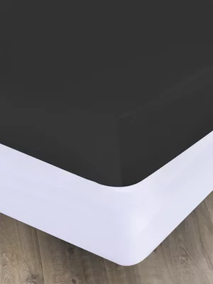 Volpes Egyptian Cotton 300tc Black Fitted Sheet
