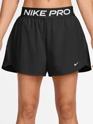 Nike Pro Womens 365 Dri-Fit 3 Inch Woven Black/White Shorts