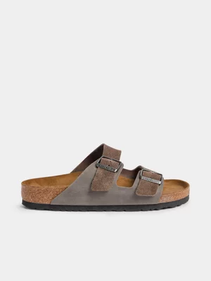 Birkenstock Men's Arizona BS Concrete Gray Slides