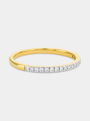 Yellow Gold Lab Grown Diamond Pavé Anniversary Ring