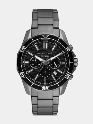 Armani Exchange Gunmetal Plated Stainless Steel Chronograph Bracelet Watch