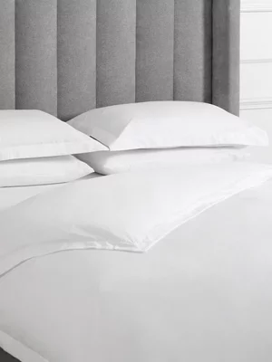 Sheraton Textiles 5cm Oxford Edge Cotton Percale 200 Thread Count Duvet Cover Set White