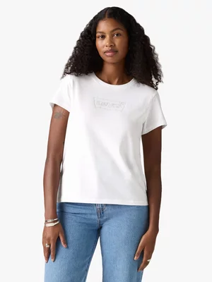 Women's Levi's White The Perfect Batwing Iridescent T-Shirt