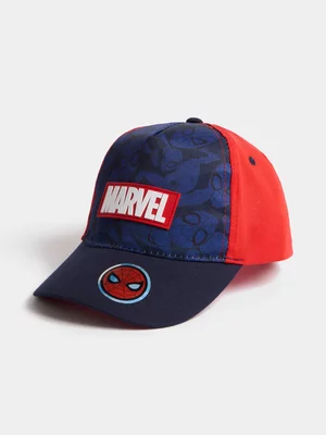 Jet Younger Boys Marvel Navy & Red Peak Cap
