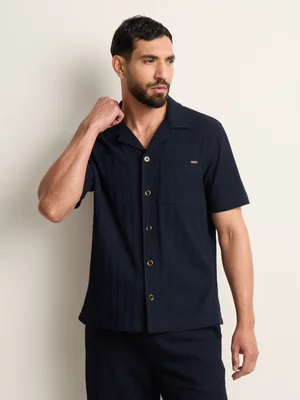 Fabiani Men's Dark Blue Monogram Shirt