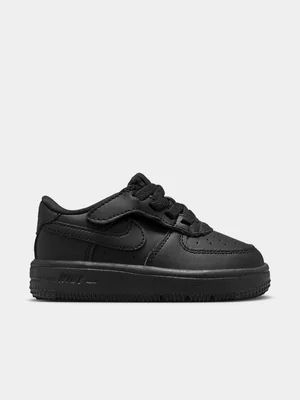 Nike Toddlers Black Air Force 1 Low Easyon Black Sneaker