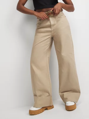 The FIX Women's Natural Wide Leg Jeans 