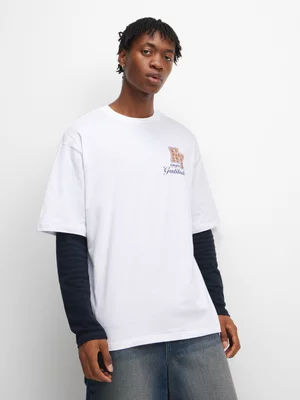 The FIX Men's White Inner Peace Graphic Top