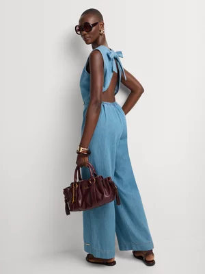 FF Denim Sleeveless Jumpsuit