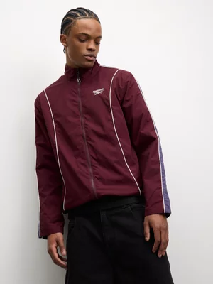 Reebok Men's Track  Cut &vsew Black Cherry Jacket 