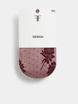 Large Floral Design Sheer Hose