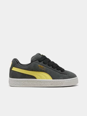 Puma Kids Suede XL Gray/Lemon Sneaker