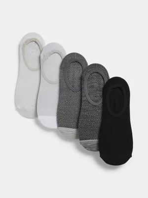TS 5 Pack Mesh Invisible Grey/Black Socks