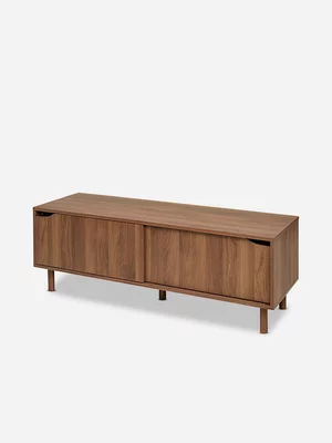 Self Assembly Five 5 Slidy Media Unit Walnut
