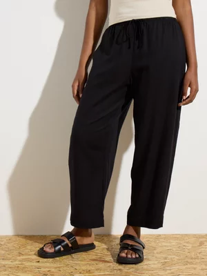 Women's Canvas Linen Blend Barrel Pants