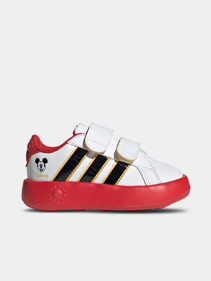 Toddlers adidas Grand Court Mickey White/Red Sneaker