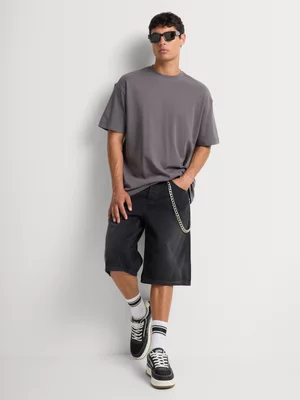 Markham Men's Oversized Premium Cotton Grey T-Shirt