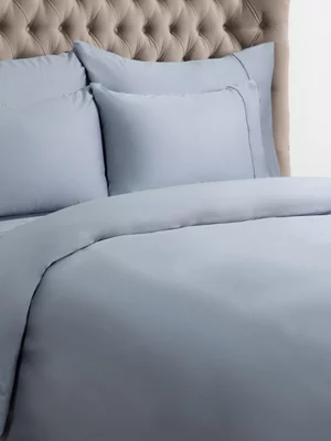 Grace Most Lustrous Gold Seal Certified Egyptian Cotton 400 Thread Count Duvet Cover Set Fog Blue