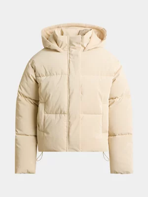 Girls Coated Hooded Puffer Jacket