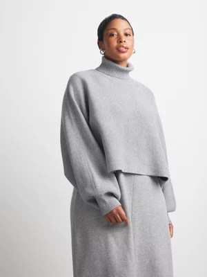 Women's Canvas Co-ord Batwing Open Back Jumper