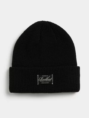 Redbat Unisex Waffle Knit Black Beanie