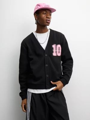 The FIX Men's Black Graphic Cardigan