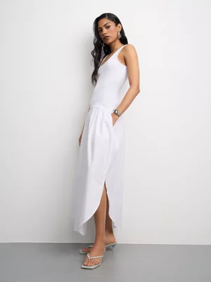 The FIX Women's White Tulip Hem Maxi Dress