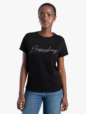 Women's Sissy Boy Black Regular T-shirt