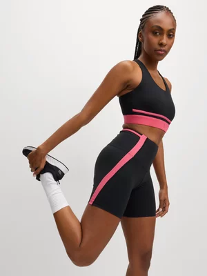 TS Womens Astra Colourblock Black/Raspberry Bike Shorts