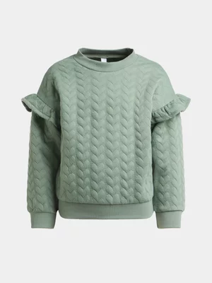 Exact Younger Girl's Fatigue Quilted Sweat Top