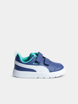 Toddlers Puma Courtflex V3 Navy/White Sneaker