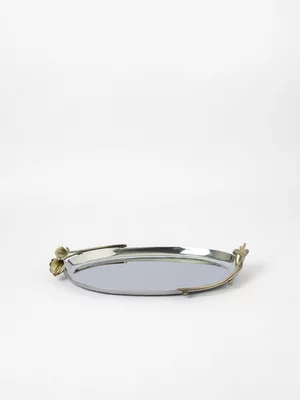 Grace Lily Steel Tray Gold 50cm