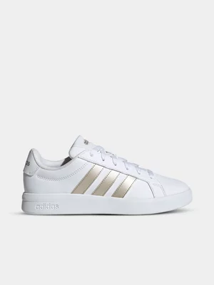 Women's adidas Grand Court Base 3.0 White/Gold Sneaker