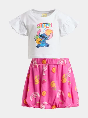 Jet Younger Girls White & Pink Stitch Set
