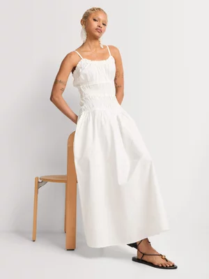 Smocked Cotton Maxi Sundress